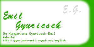 emil gyuricsek business card
